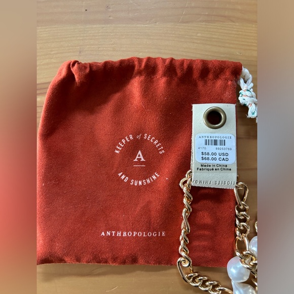 Anthropologie pearl Y-Neck Chain Necklace NWT - Picture 7 of 7